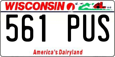 WI license plate 561PUS