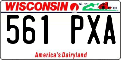 WI license plate 561PXA