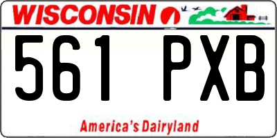 WI license plate 561PXB