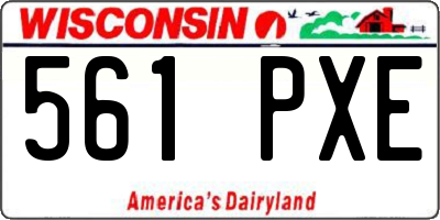 WI license plate 561PXE