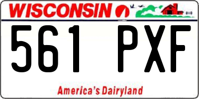 WI license plate 561PXF