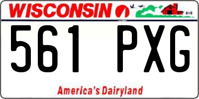 WI license plate 561PXG