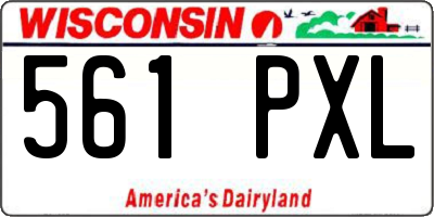 WI license plate 561PXL
