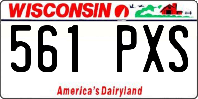WI license plate 561PXS