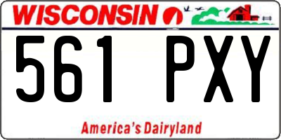 WI license plate 561PXY
