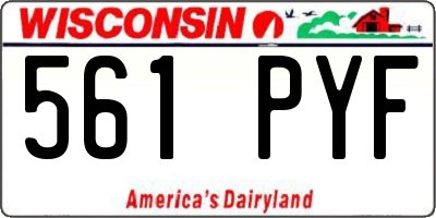 WI license plate 561PYF