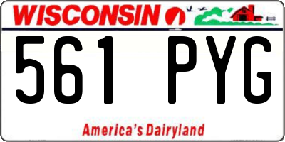 WI license plate 561PYG