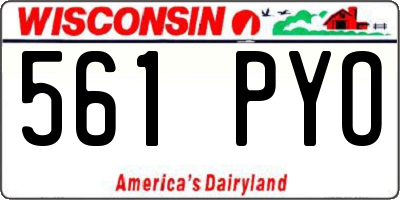 WI license plate 561PYO