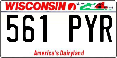 WI license plate 561PYR