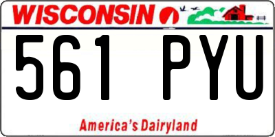 WI license plate 561PYU