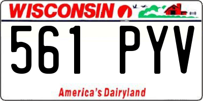 WI license plate 561PYV