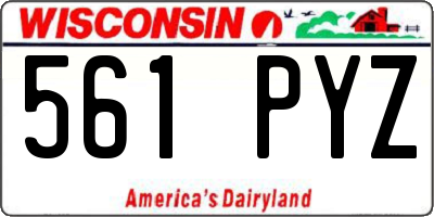 WI license plate 561PYZ