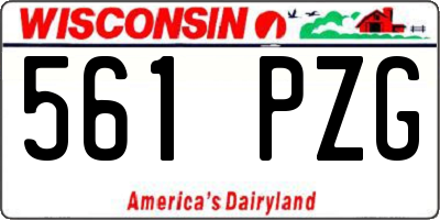 WI license plate 561PZG