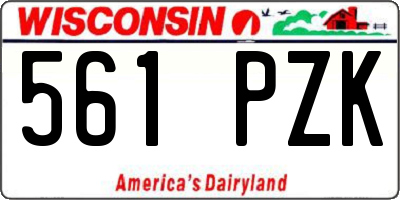 WI license plate 561PZK