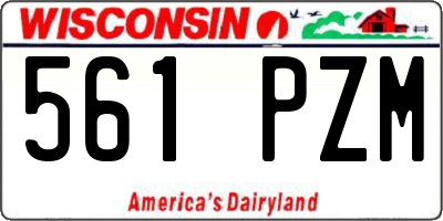 WI license plate 561PZM