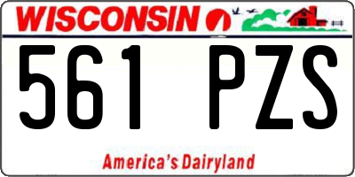 WI license plate 561PZS