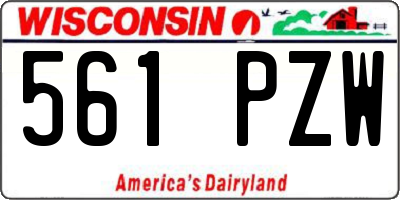 WI license plate 561PZW