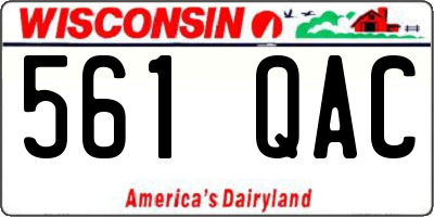 WI license plate 561QAC