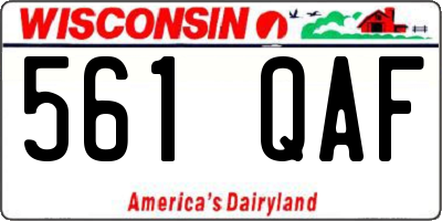 WI license plate 561QAF