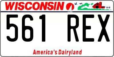 WI license plate 561REX