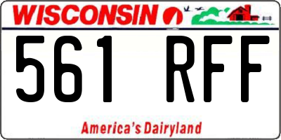 WI license plate 561RFF