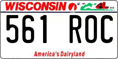 WI license plate 561ROC