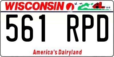 WI license plate 561RPD