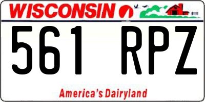 WI license plate 561RPZ