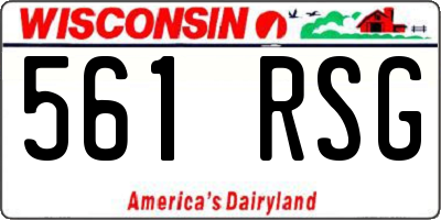 WI license plate 561RSG