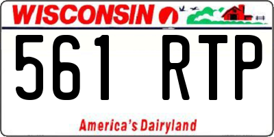 WI license plate 561RTP