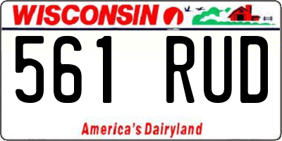 WI license plate 561RUD