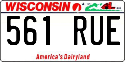 WI license plate 561RUE