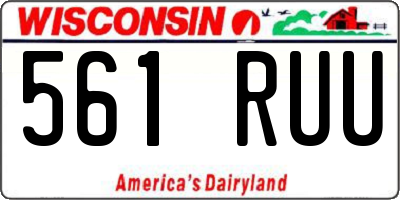 WI license plate 561RUU