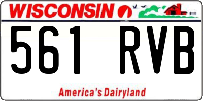 WI license plate 561RVB