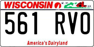 WI license plate 561RVO