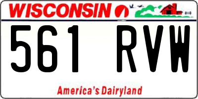 WI license plate 561RVW