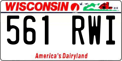 WI license plate 561RWI