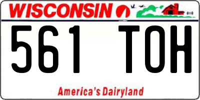 WI license plate 561TOH