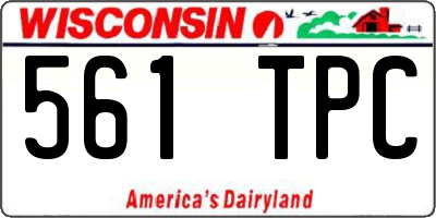 WI license plate 561TPC