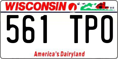 WI license plate 561TPO