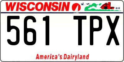 WI license plate 561TPX