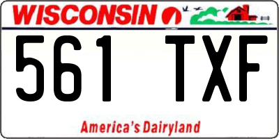 WI license plate 561TXF