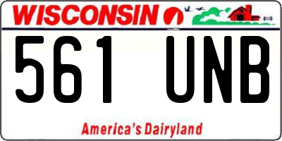 WI license plate 561UNB