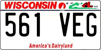 WI license plate 561VEG