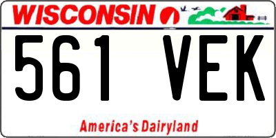 WI license plate 561VEK