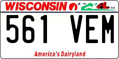 WI license plate 561VEM