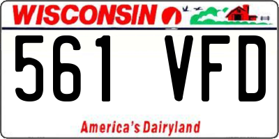 WI license plate 561VFD