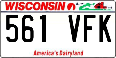 WI license plate 561VFK