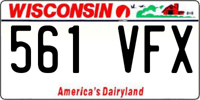 WI license plate 561VFX