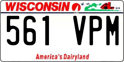 WI license plate 561VPM